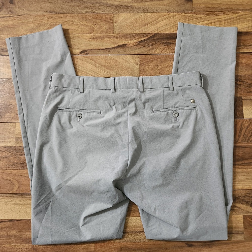 Peter Millar Crown Crafted Surge Performance Trouser Pants Gale Grey 36×34 Euc